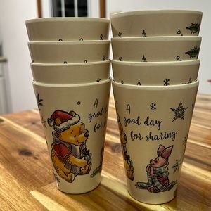 Set of 8 Winnie the Pooh Christmas Cups